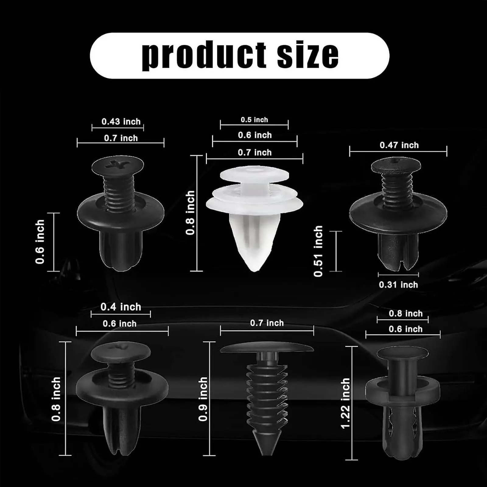 

Generic Car Bumper Bolt Fastener Set with Remover Practical Bumper Clips