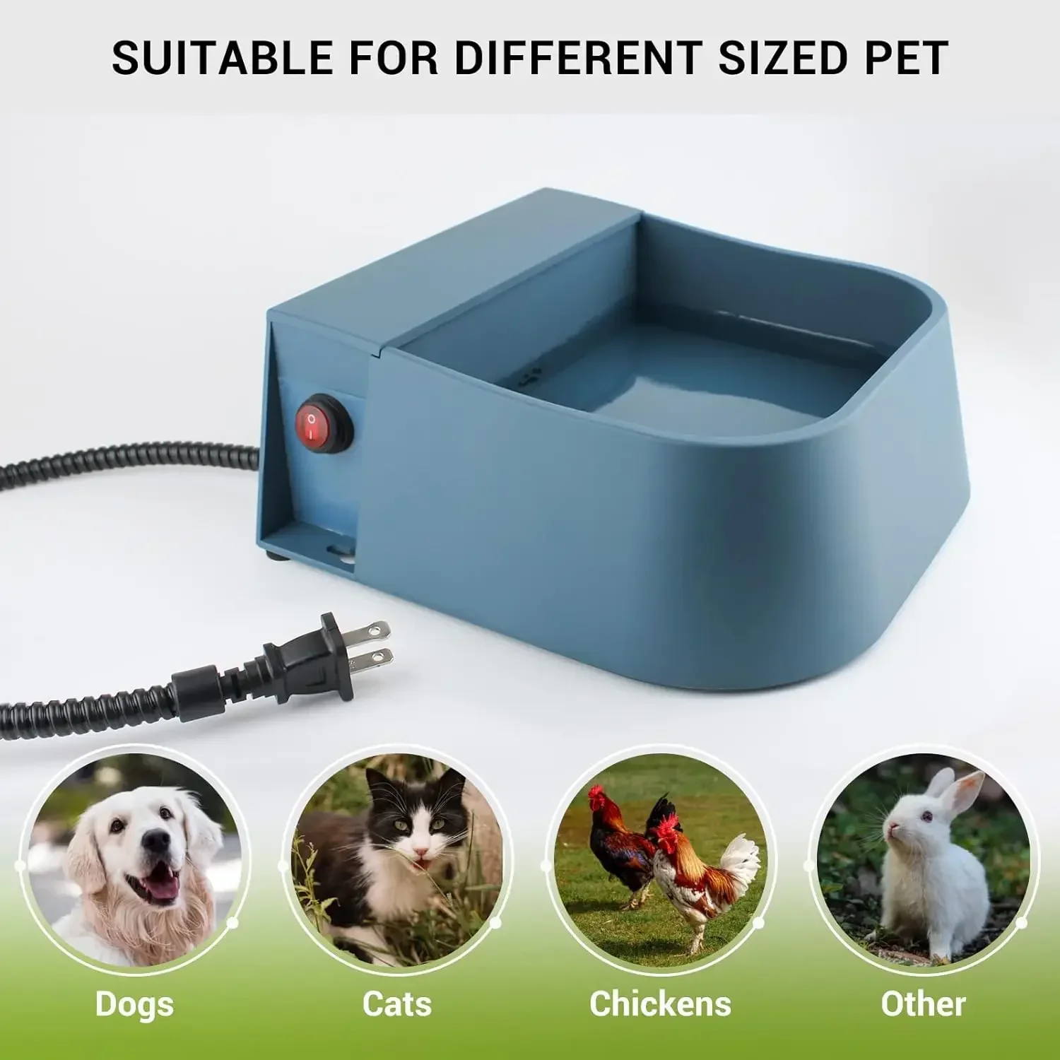 Outdoor Water Auto Automatic Dog Heated Waterer Dog,cats,chickens,animals Dogs,heated for Filling Bowl,heated Bowl