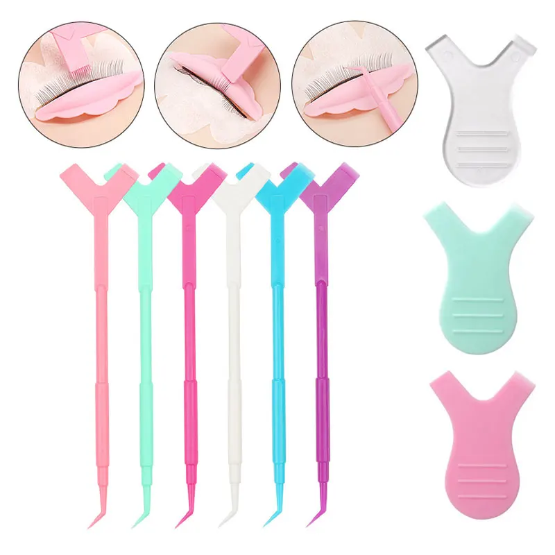 10Pcs Plastic Perm Eyelash Wand Eyelash Lifting Curler Kit Y Brush Lash Clean Comb Lashes Extension Auxiliary Tool