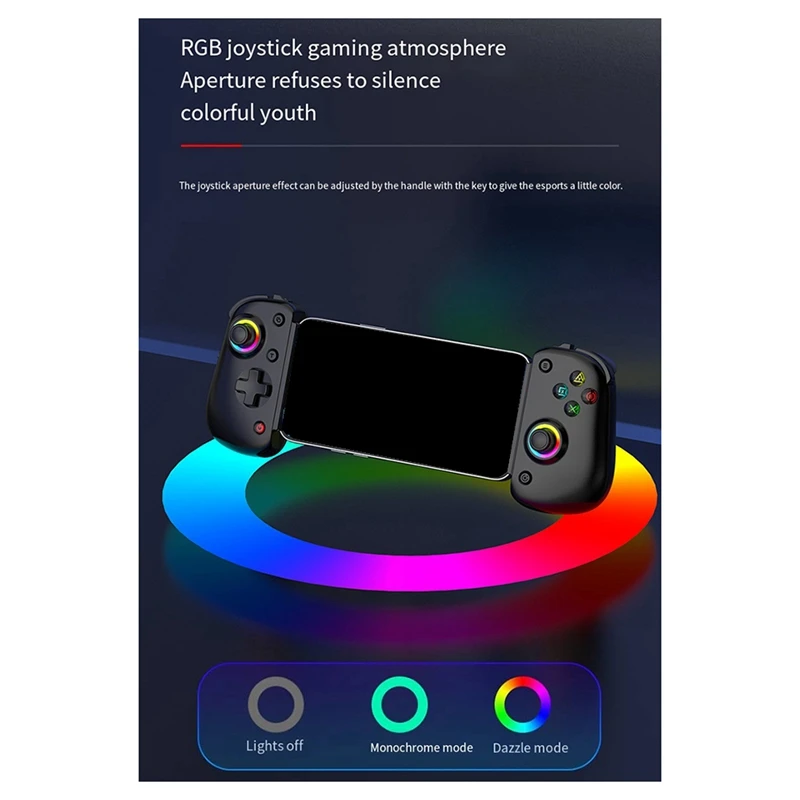 Controlador inalámbrico de tableta D8PRO RGB para juego de interruptor, Joystick elástico Bluetooth para P4 Android