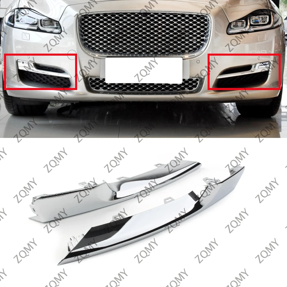 

1pcs Car Front Side Grille Lower Bumper Molding Chrome Trim For Jaguar XJ 2016 2017 2018 2019 2020 2021 ABS Plastic C2D43044