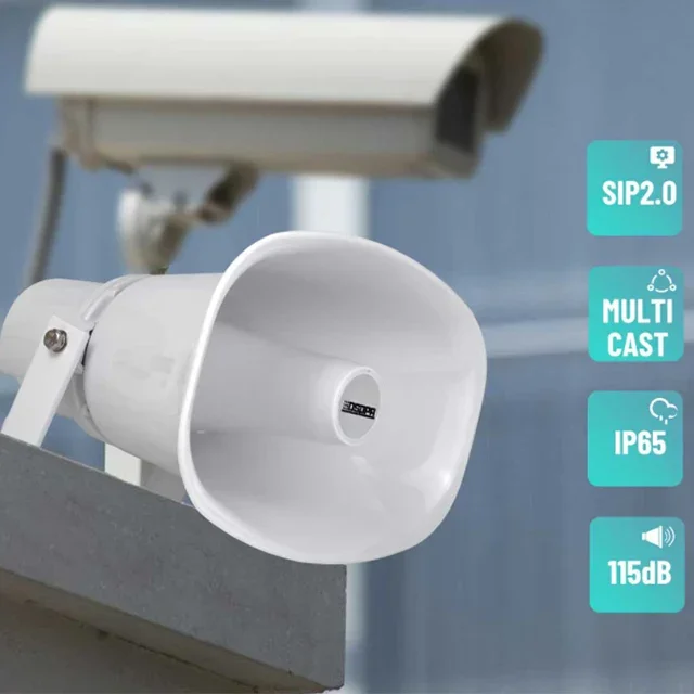 

15w horn loudspeaker TCP IP Protocol waterproof network sip poe horn speaker