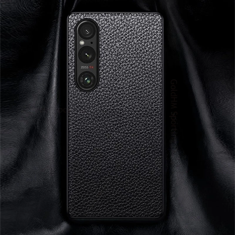 غطاء هاتف حافظة جلدية ليتشي مقاومة للصدمات لهاتف سوني اكسبيريا 1 السابع غطاء حماية رفيع للغاية لهاتف اكسبيريا 1 VI 1iii 1vii كابا