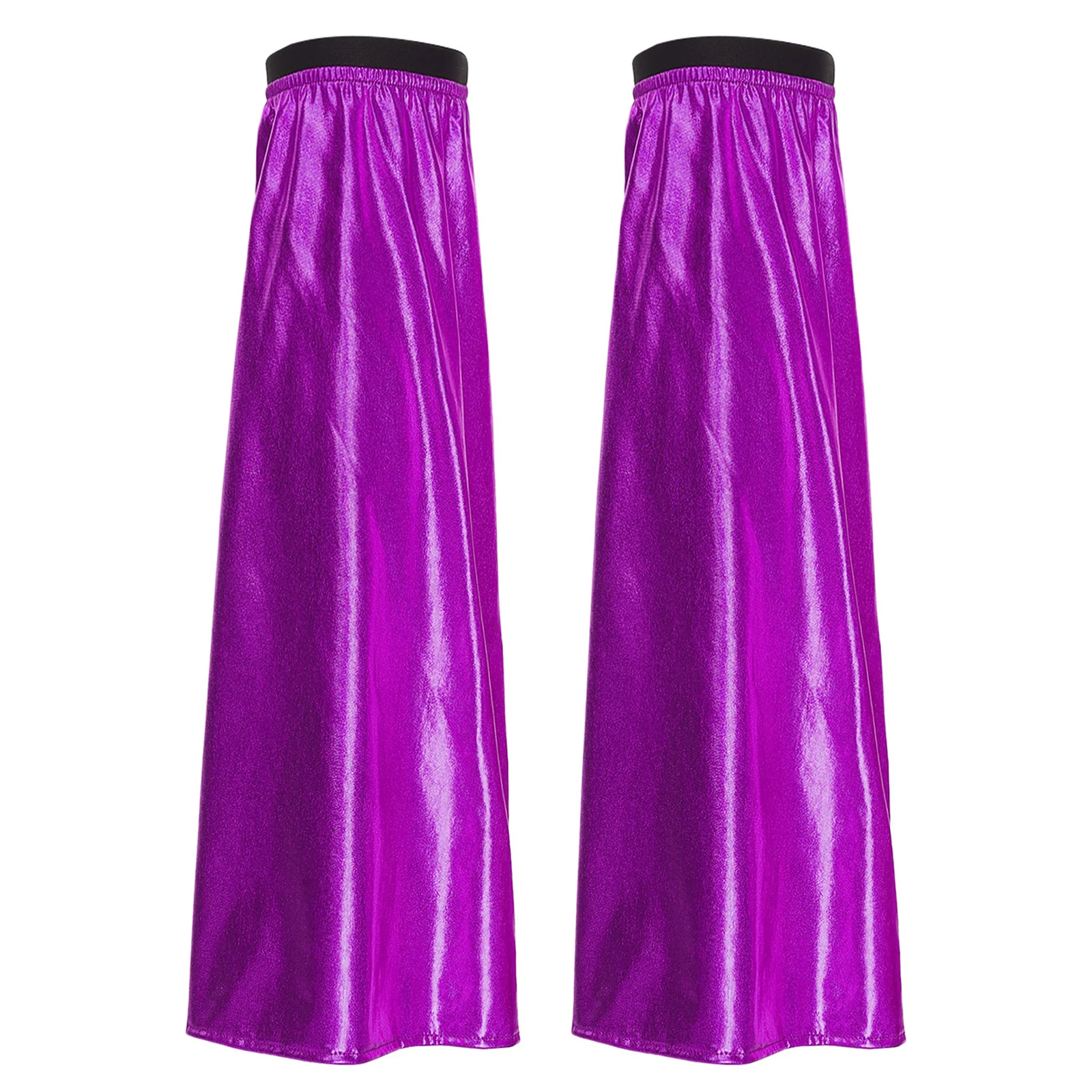 1 Pair Flared Leg Warmer Adults Halloween Raves Party Props Metallic Shiny Elastic Openings Leg Covers Sleeves Costume Accessory
