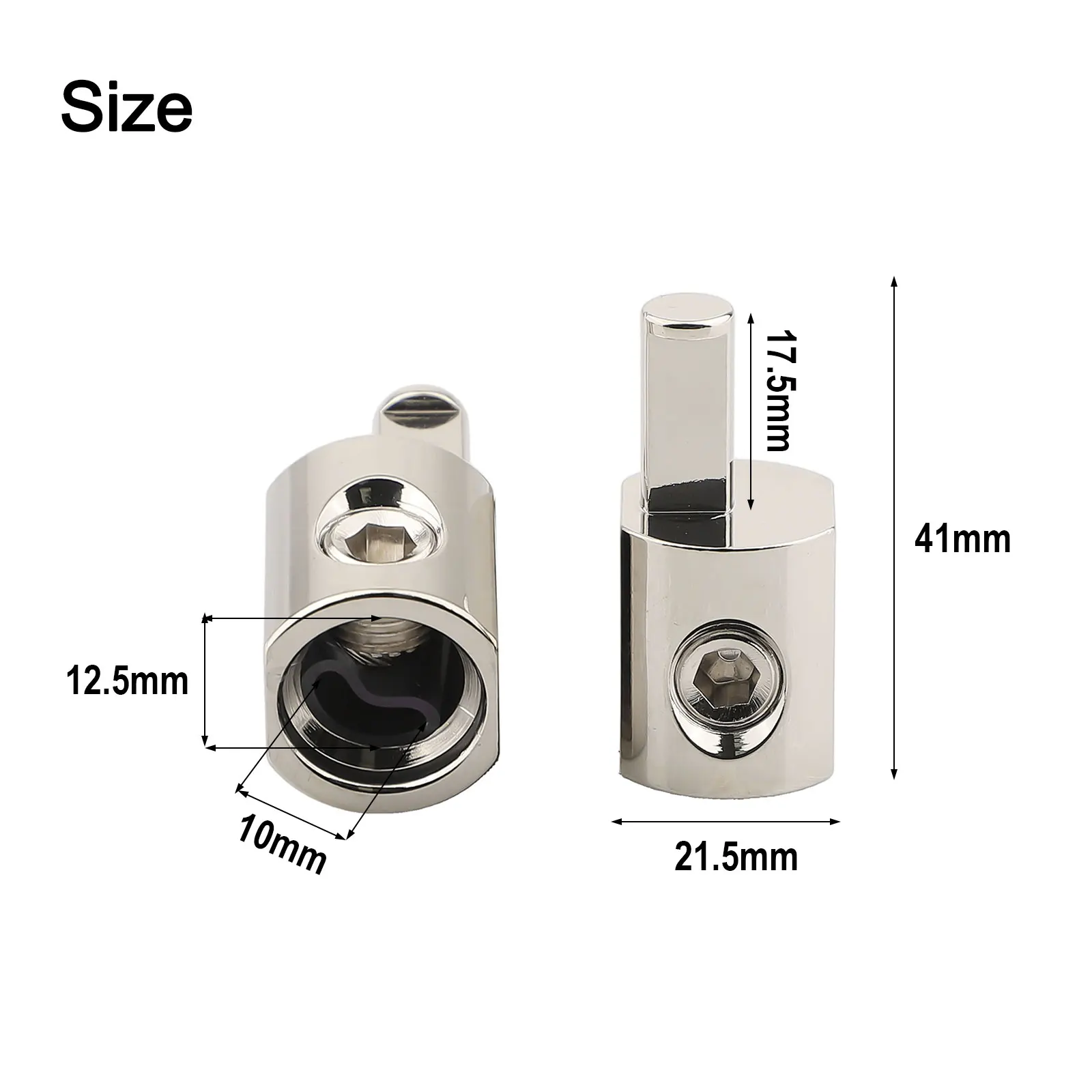 1 Pair 6061 Aluminum Car Audio Power Terminal Blocks Input Wire Reducer 1-4AWG Car Power Modified for amplifier Connectors