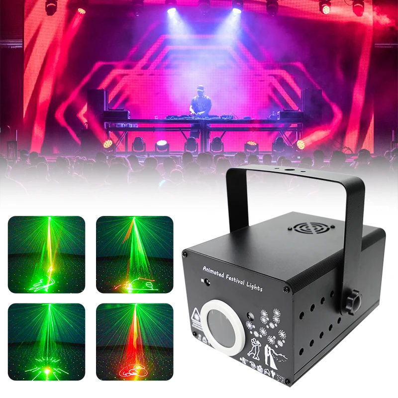 HCWE 3D novelty lighting Projector Animation DMX512 White Dance Follr Dance Table Lamp Night Club Holiday Dj Strobe Light