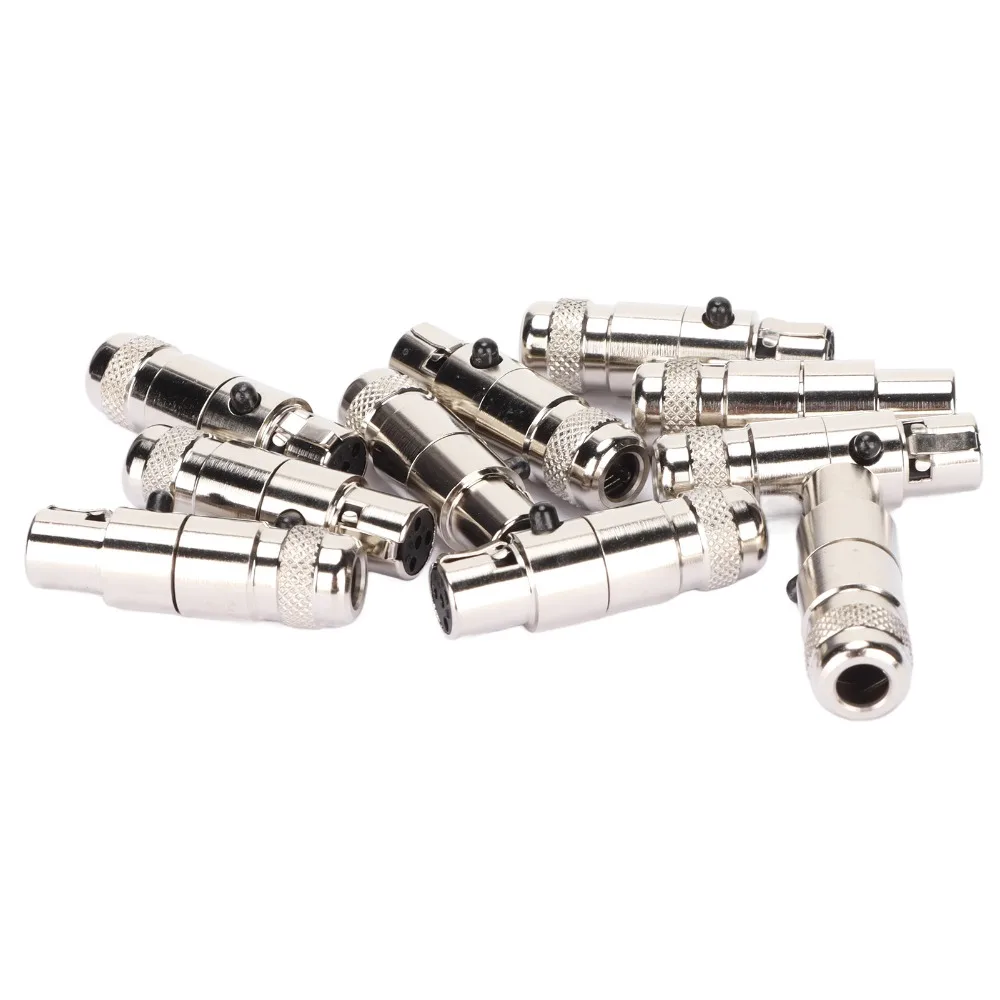 10PCS Metal 4 Pin Mini XLR Female Connectors Noise Reduction Protective Shielding 4 Cores XLR Female Plug