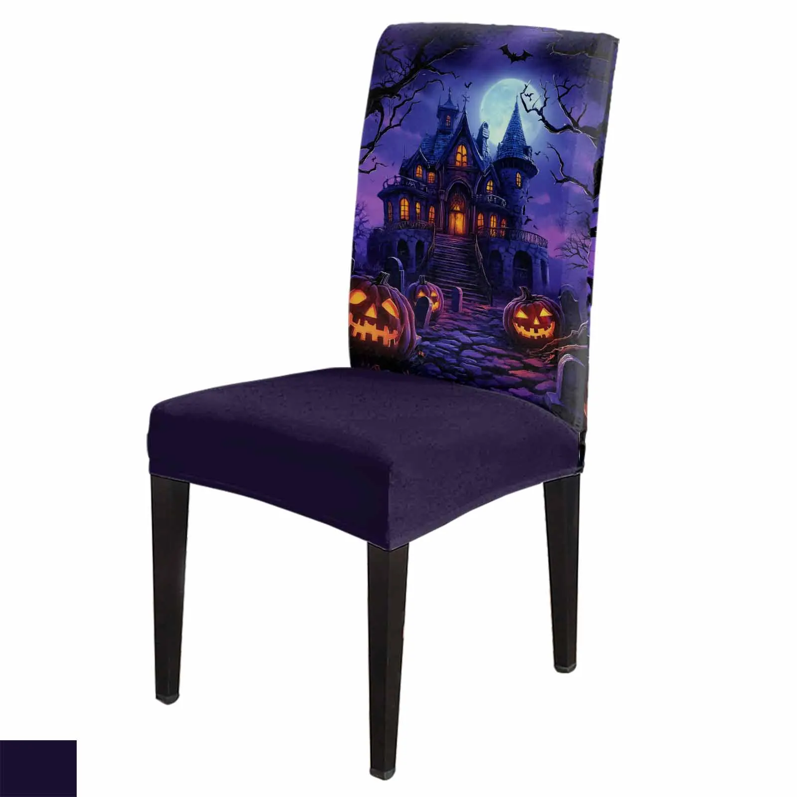 

Horror Castle Halloween Spandex Chair Cover Office Banquet Chair Protector Cover Stretch Chair Cover for Dining Room