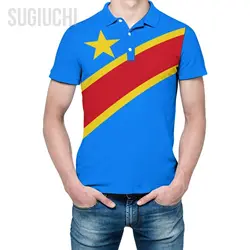 Unisex Polo Shirt Flag of Democratic Republic of Congo 7 3D Print Man Polo Fashion Clothing Tracksuits Short Sleeves