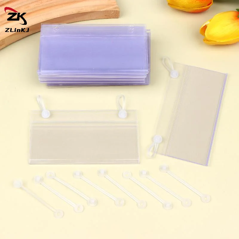20Pcs Transparent PVC Display Holders Price Sign Card Label Promotion Buckles Hang On Mesh Rack Basket Shelf For Supermarket