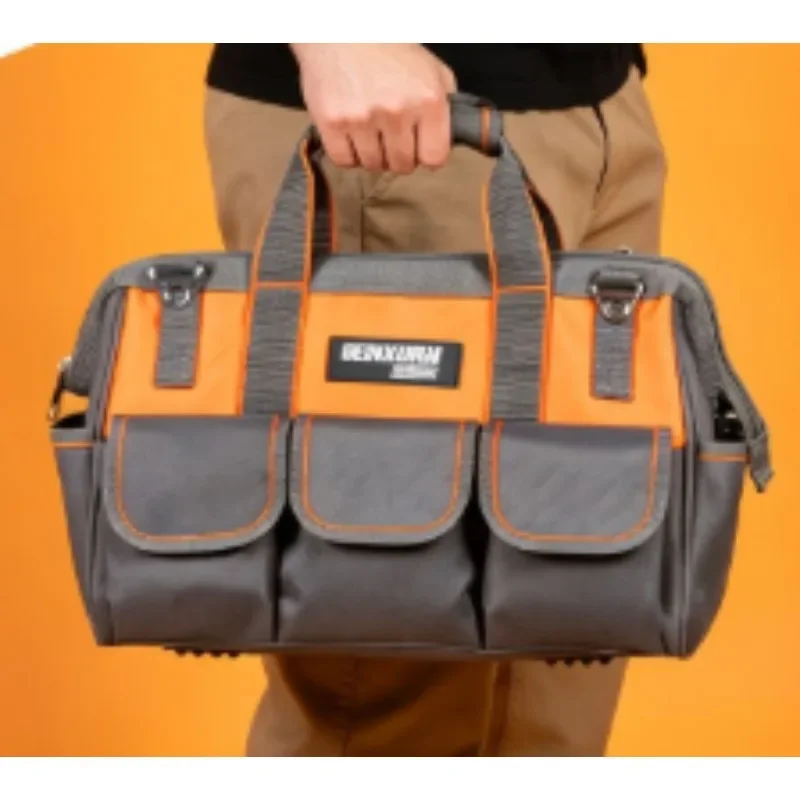 Quality for Geinxurn Orange Grey Two-Color High Pocket Tool Bag for Electrician Tool Organizer Pouch Tool Packaging Bag