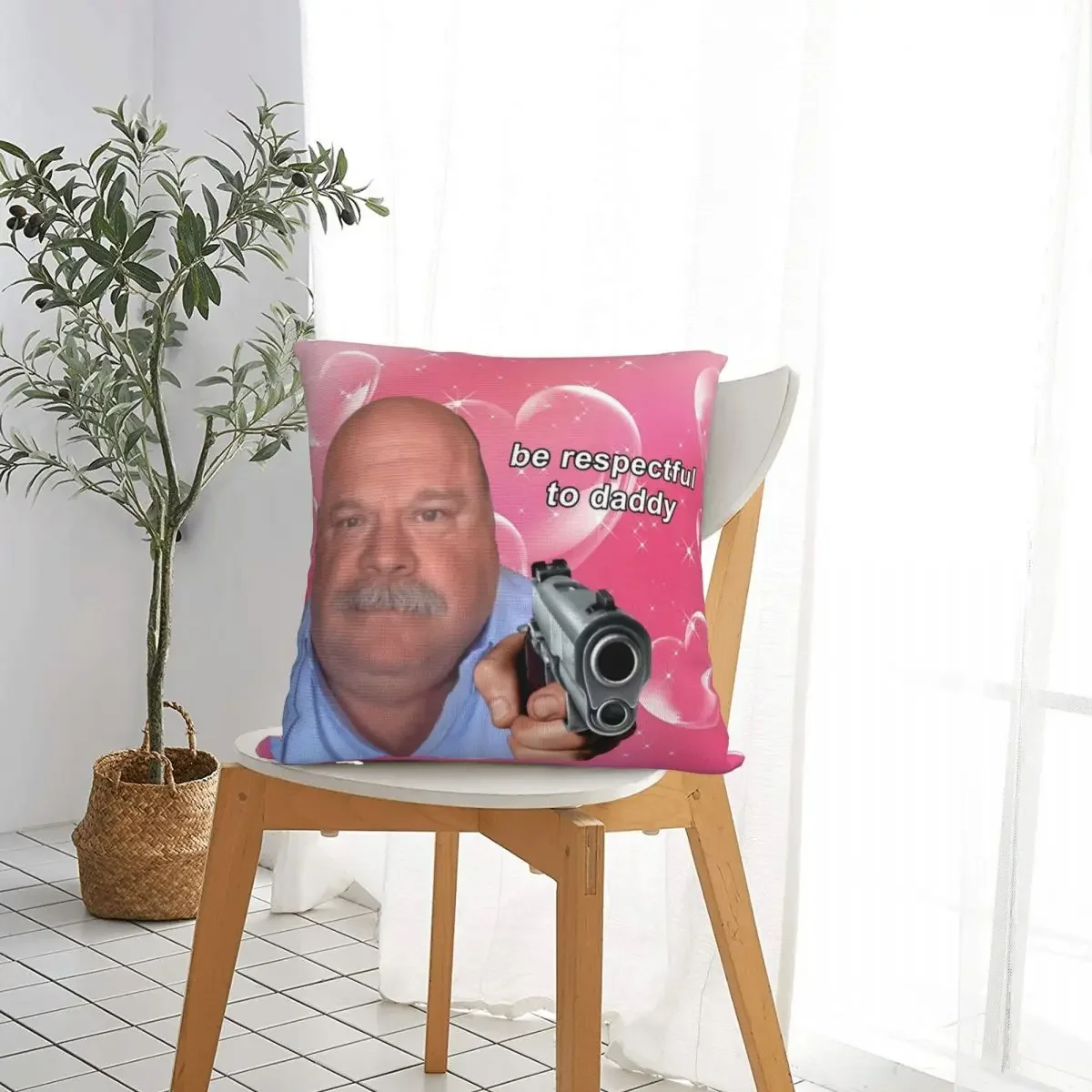 Winkle Bertram Be Respectful To Daddy Square Pillowcases Home Cushion Cover Cool Pillowcase 40*40