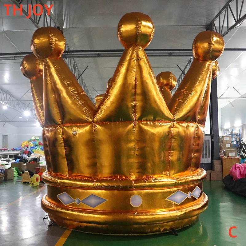 fast air ship to door, 3m party inflatable decoration golden inflatable crown, giant Inflatable Crown Hat Cap For Birthday Party