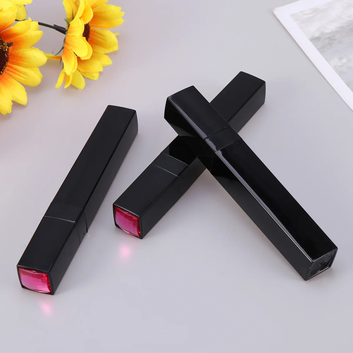 

3pcs 12G Square Empty Silicone Mascara Bottle Leakproof Travel Size Eyeliner Tube Eyelash Glue Container Vials Black