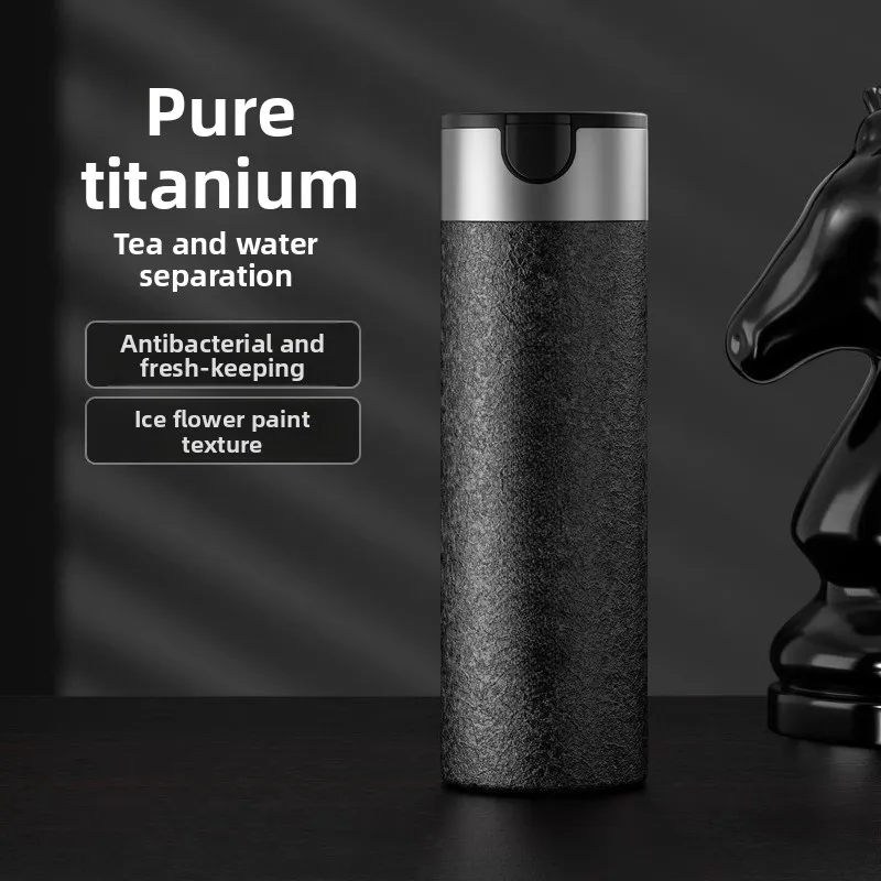 Premium Pure Titanium Vacuum Flask, Lightweight Titanium Tumbler, Custom Engraved Gift Set for Men & Women