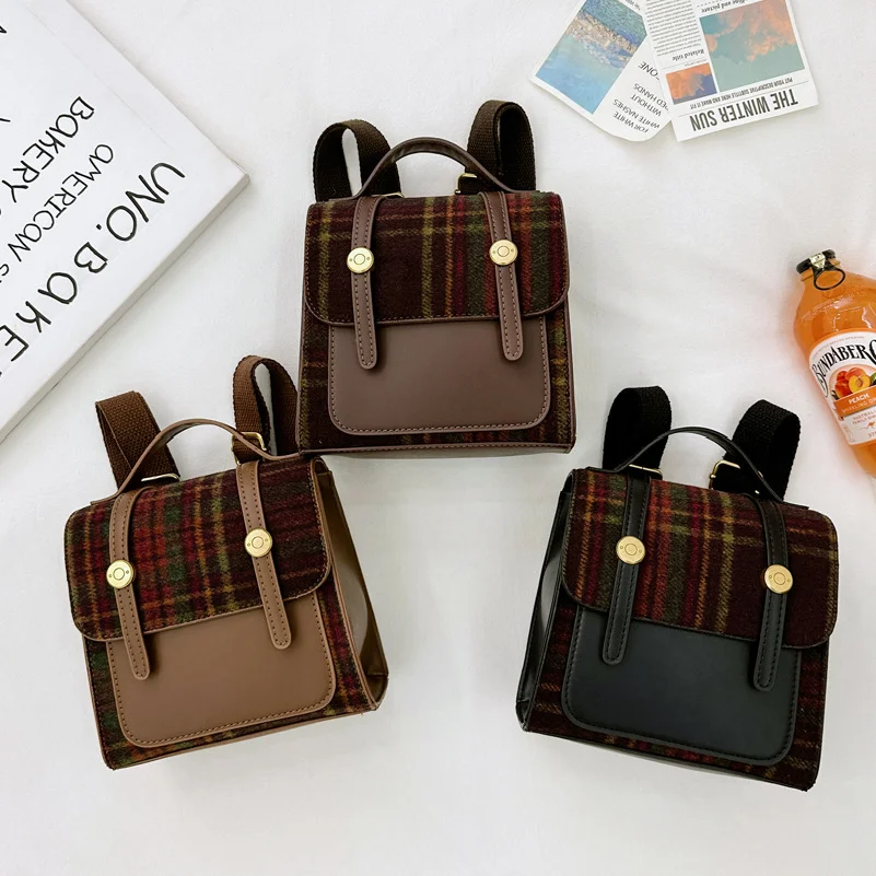 Preschool Backpack Children Stylish Vintage PU Lightweight Toddler Bookbag for Kindergarten Daily Use Boys Girls School Bag