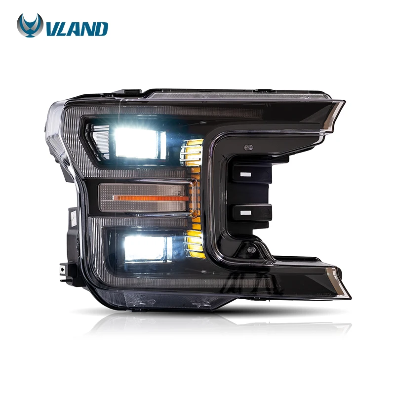 

VLAND Full LED Headlamp Assembly 2018 2019 With Sequential Turn Signal Headlights for Ford F150 F 150 Front Head Light