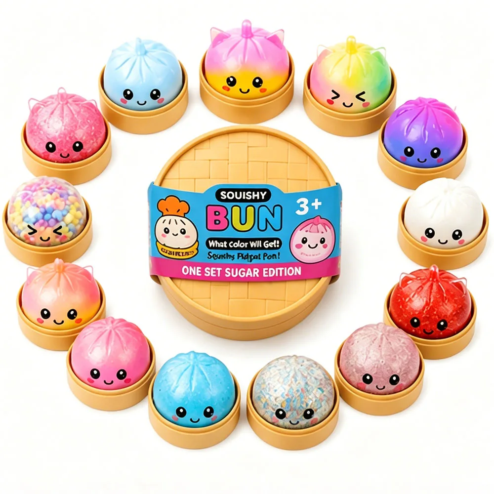2026 Viral Mystery Box Washable Dumpling Squishy Random 6 Designs Slow Rising Squeeze Portable Desk Accessory Creative Gadget