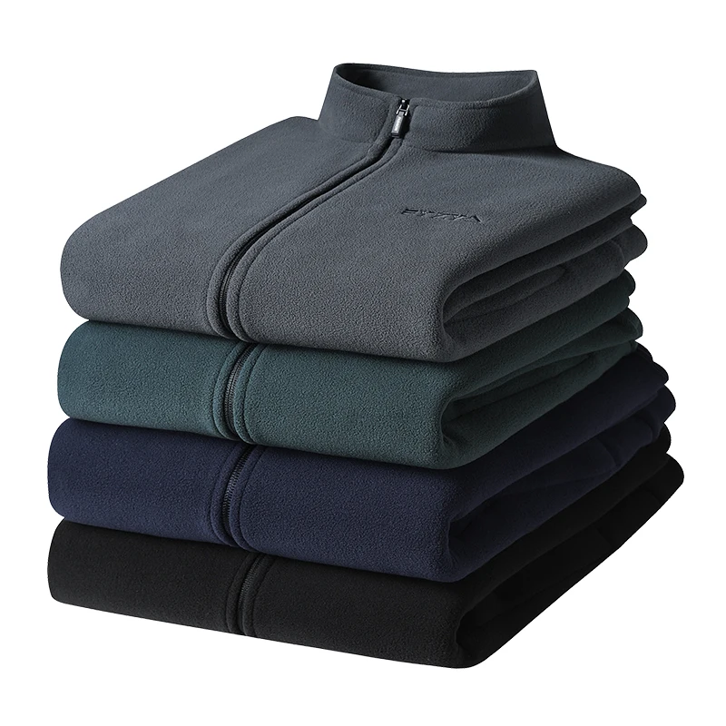 

Autumn Winter Mens Stand-up Collar Jacket Cardigan Fleece Jacket Men Fleece Warm Soft Top Jacket Lightweight Polar Fleece Jacket