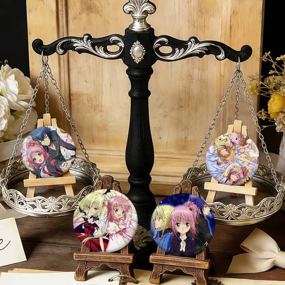 classic anime S-ShugoS C-Chara kawaii round Badge Laser Style pins Peripheral Lapel Pins Goods Tinplate Brooch﻿ bag decor