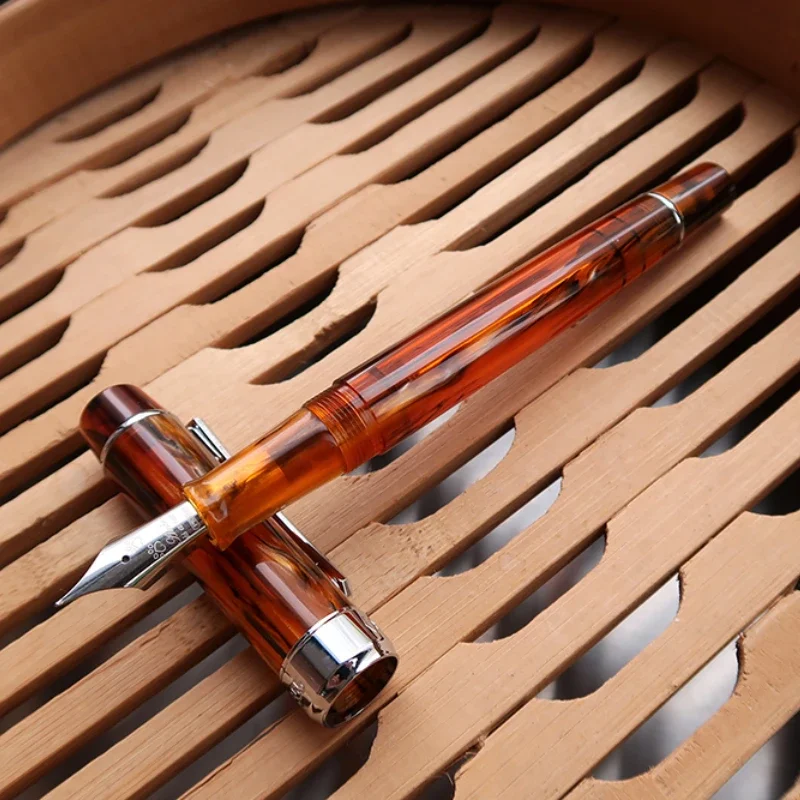 PENBBS 355-plus Import Resin Fountain ปากกา Retro Hard ยาง F 0.5mm Nib High-end เครื่องเขียนคอลเลกชันการเขียนเรียบ