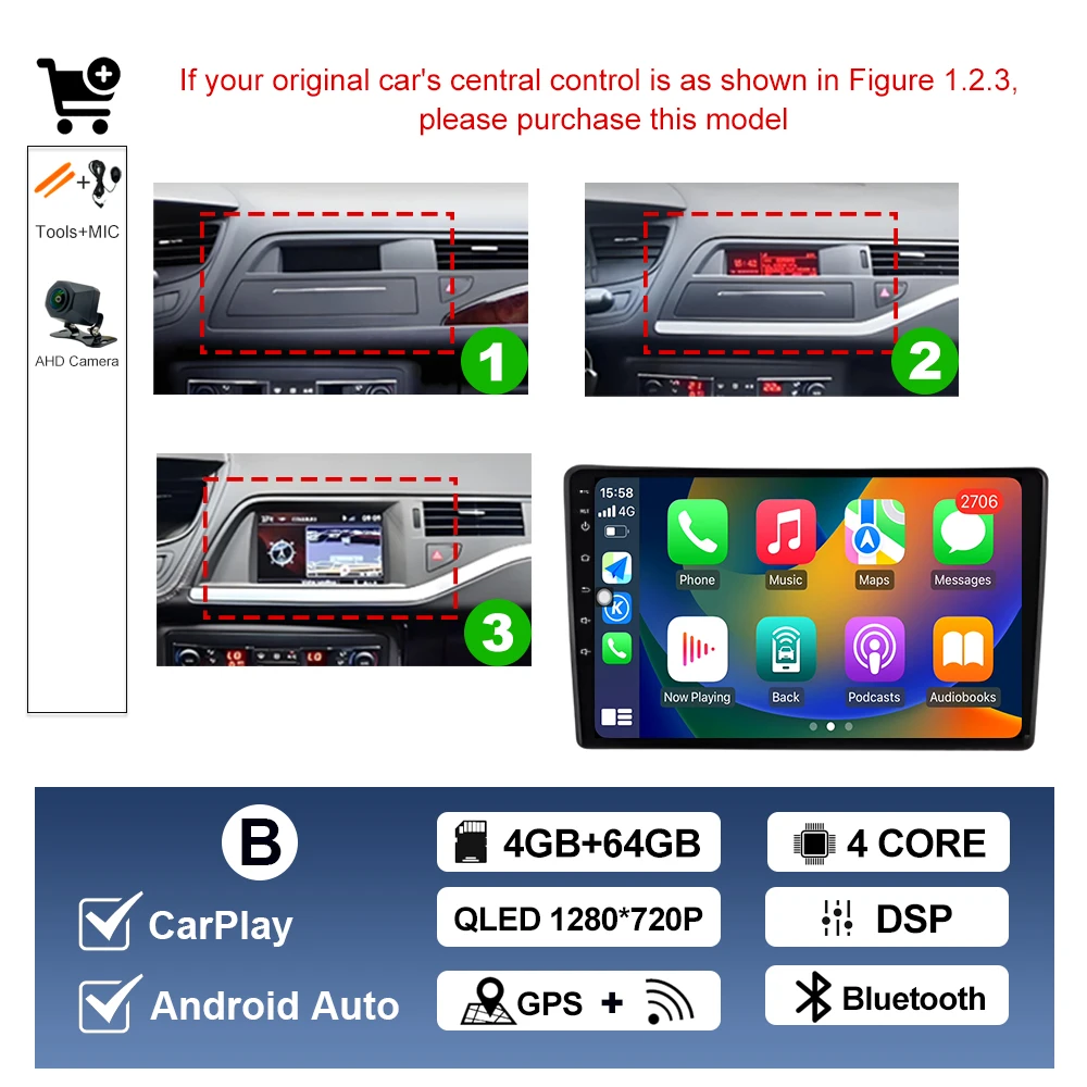Draadloze Carplay Voor Citroen C5 2008 2009 2010-2016 Android AUTO Autoradio Multimedia Speler GPS Navigatie WIFI DSP Stereo BT