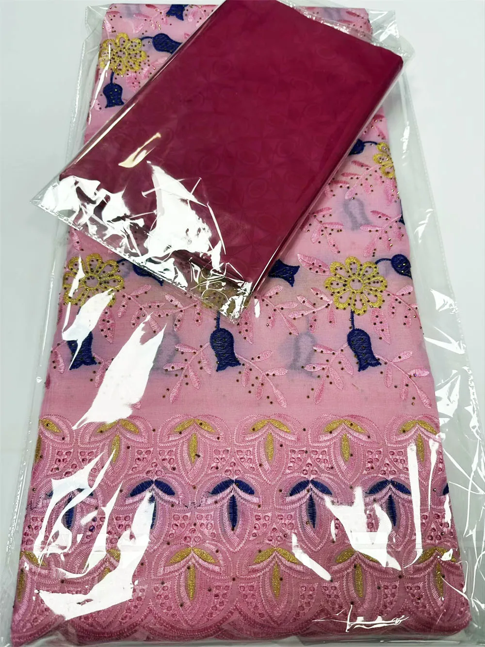 5 Yard Skin Eyelet Stones Cotton Swiss Voile Lace In Switzerland 2025 Embroidered5 Yards Plain Bazin Dubai Fabrics Sets CT1544