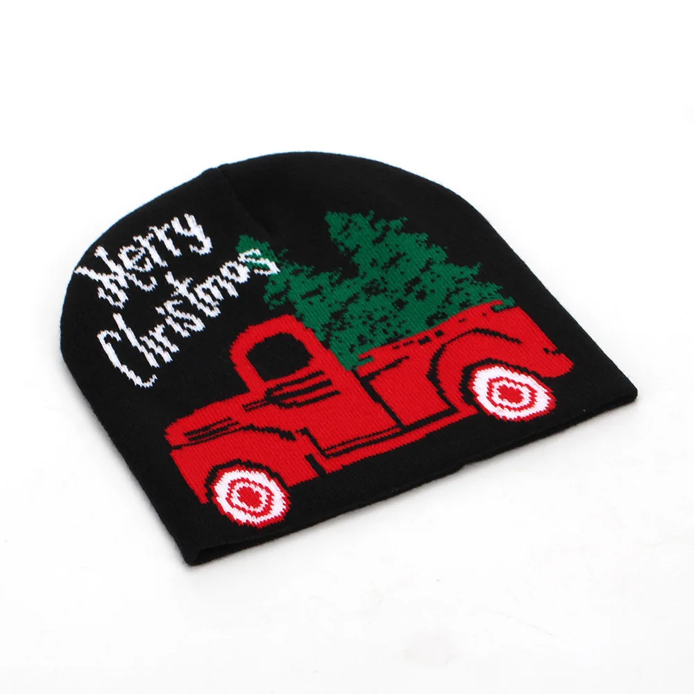 Unisex Winter New Arrival Reindeer Santa Claus Snowman Jacquard Knitted Christmas Hats