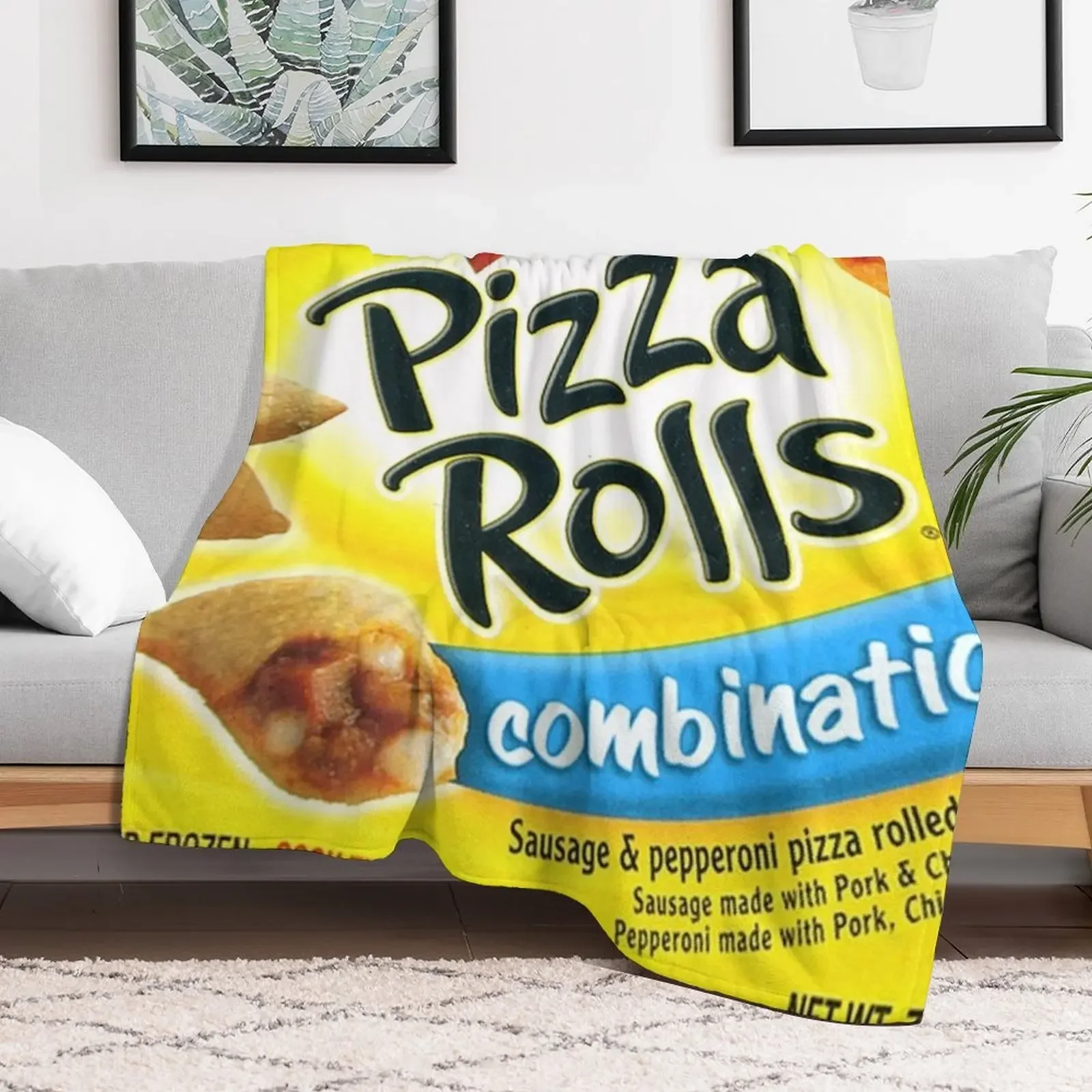 Pizza Rolls Combination Throw Blanket Spring Fall Cozy Throw Blanket for Couch