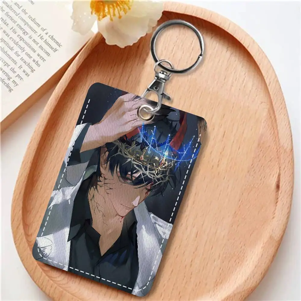 Anime Omniscient R-Reader V-Viewpoint Rectangle ID Card Case Keychain Card Bag Key Tag Ring Leather Card Holder Key Ring Access