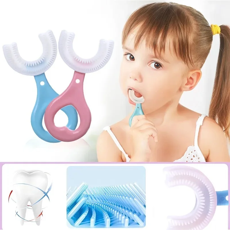 Oral care U-shaped toothbrush 2-12 years Training toothbrush for babies Food-grade silicone Ergonomic Pasteur brushing