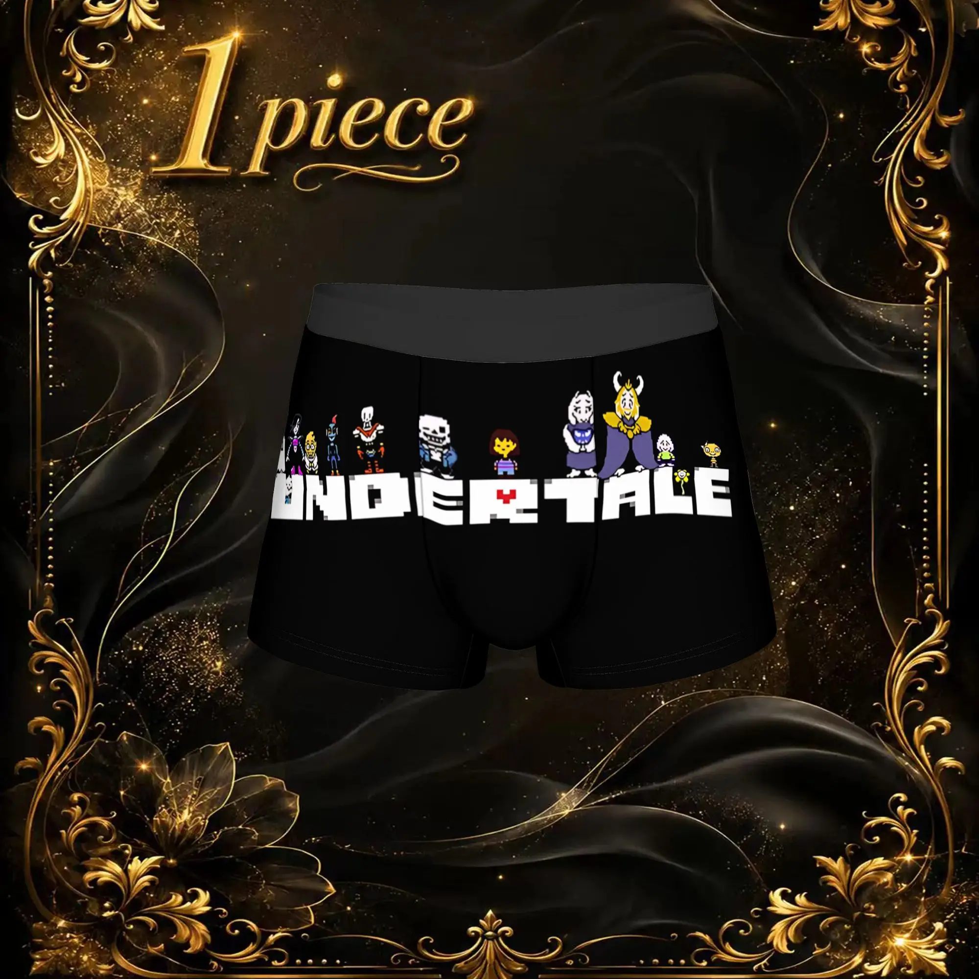 1pc Retro Undertale Anime Pattern Underpants Breathable Panties Male Underwear Comfortable Shorts Boxer Briefs