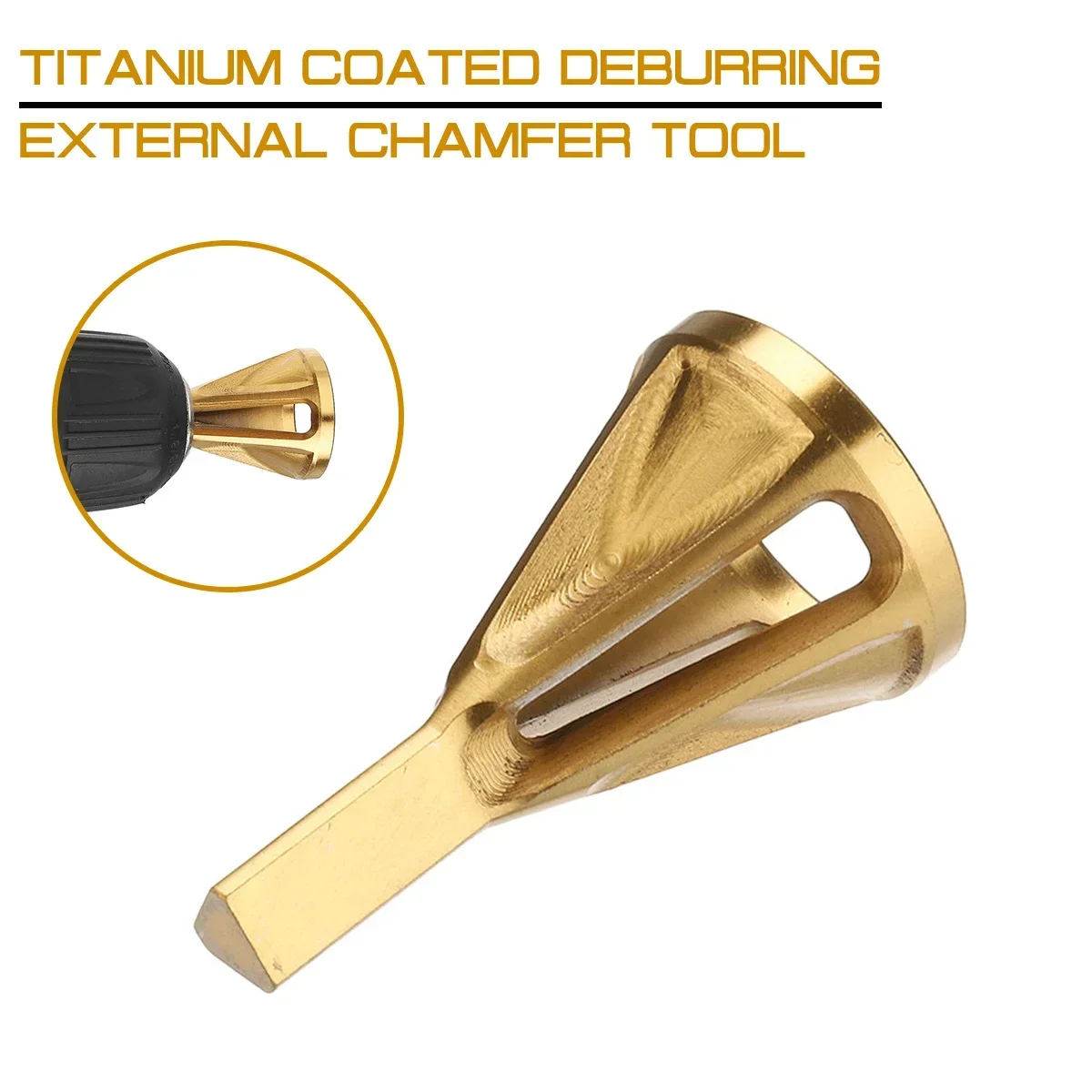 

Deburring Chamfer External Tool Bit Titanium Coated Remove Burr Repairs Tools Metal Drilling Tool