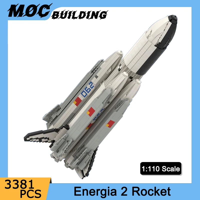 MOC Building Blocks Space Series 1:110 Energia 2 Uragan Shuttle Rocket Model DIY Assemble Bricks Creative Educational Toys Gifts