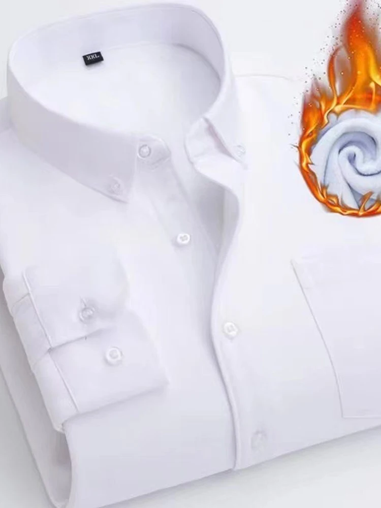 

Мужской топ Long Sve Fce на подкладке Thiened Ox irt из чистого хлопка для осени и зимы, универсальный белый irt