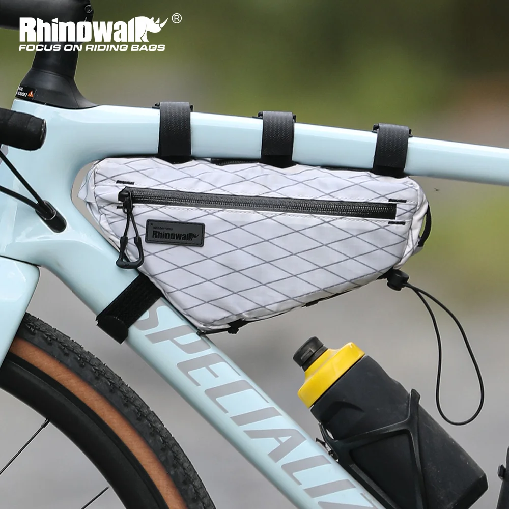 Rhinowalk BIke Frame Bag 1.7L Cycling Triangle Bottom Tube Bag SplashProof MTB Road BIke Bag Avoid Leg Support 1.5L Water Bag