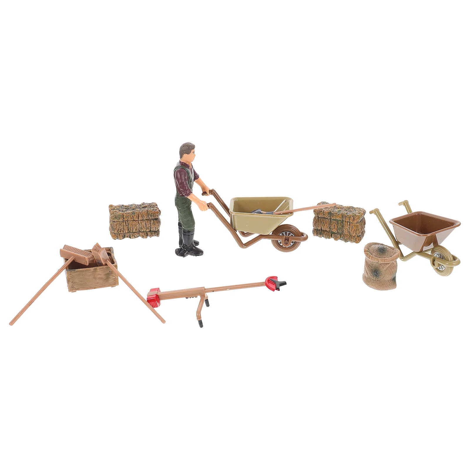 11 Pcs Farming Fun Playset Implement Scene Model Sand Table Decor Simulation Tools Toddler