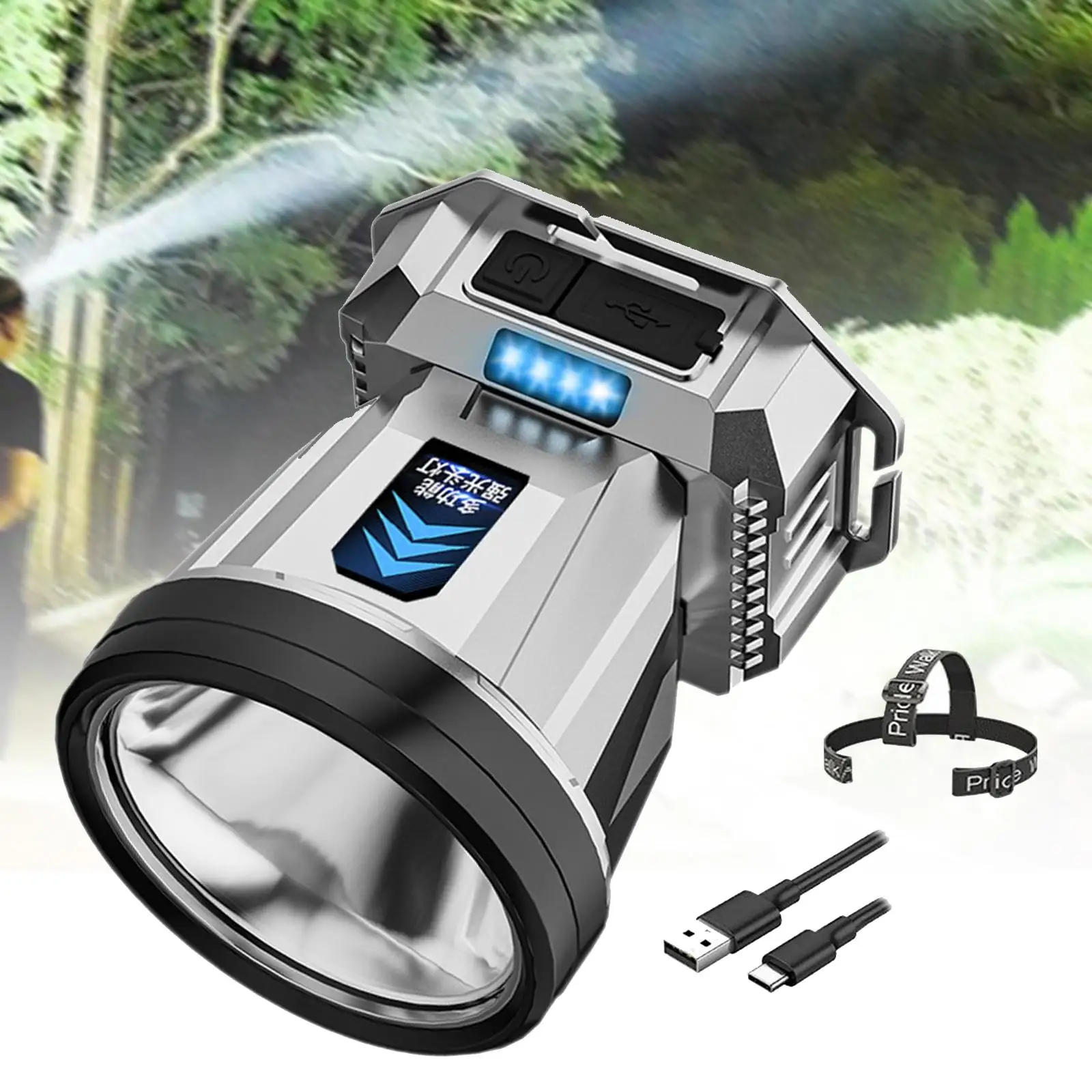 LED Rechargeable Headlamp Super Bright Multifunctional Adjustable Waterproof