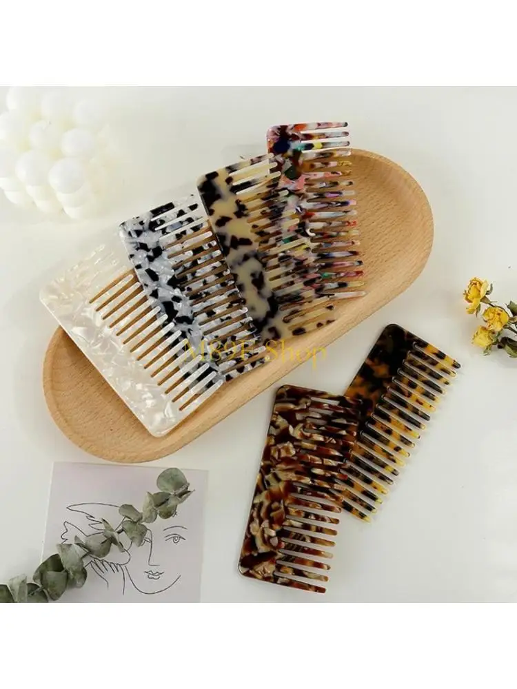 

M89F Wide Large Tooth Pocket Hair Comb Cellulose Acetate Detangling Hairbrush Tortoise for Shell Anti-static Hairdressing Too