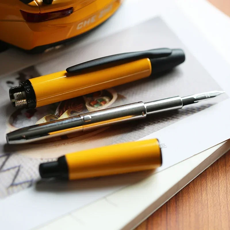 Hot New Colors MAJOHN A1 Press Fountain Pen Fine Nib Retractable Metal With Clip & Converter For Writing