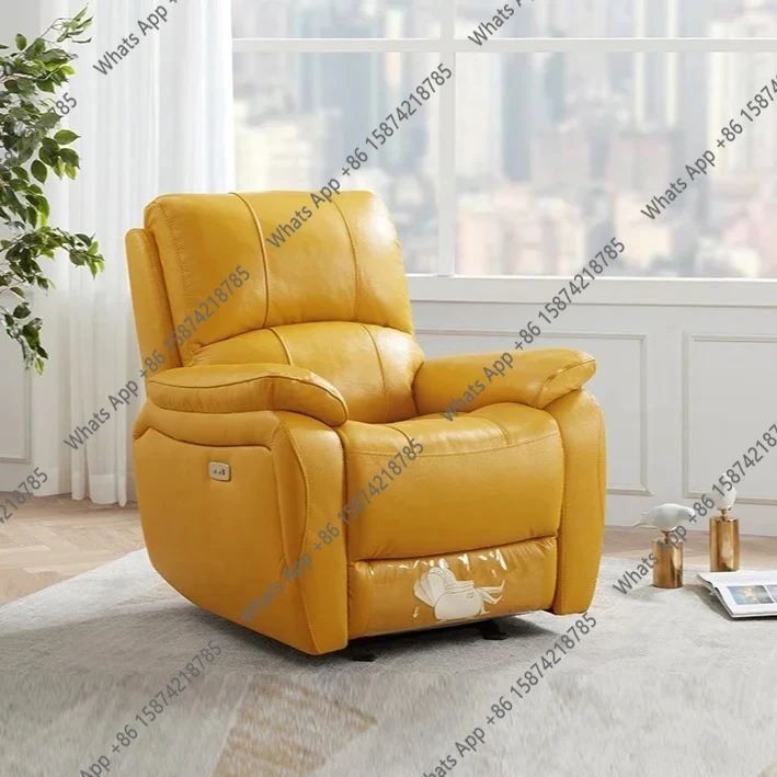 

Home Furnishing Genuine Leather Single Chair Dopamine Function Lazy Sofa Electric Single Chair Living Room Rocking Chair A