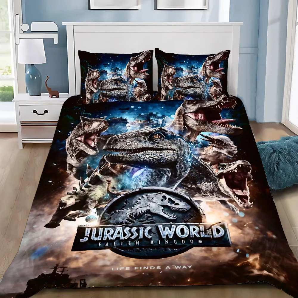Jurassic Dinosaur Park World Copripiumino Federa Set di biancheria da letto Adulto Ragazzo Ragazza