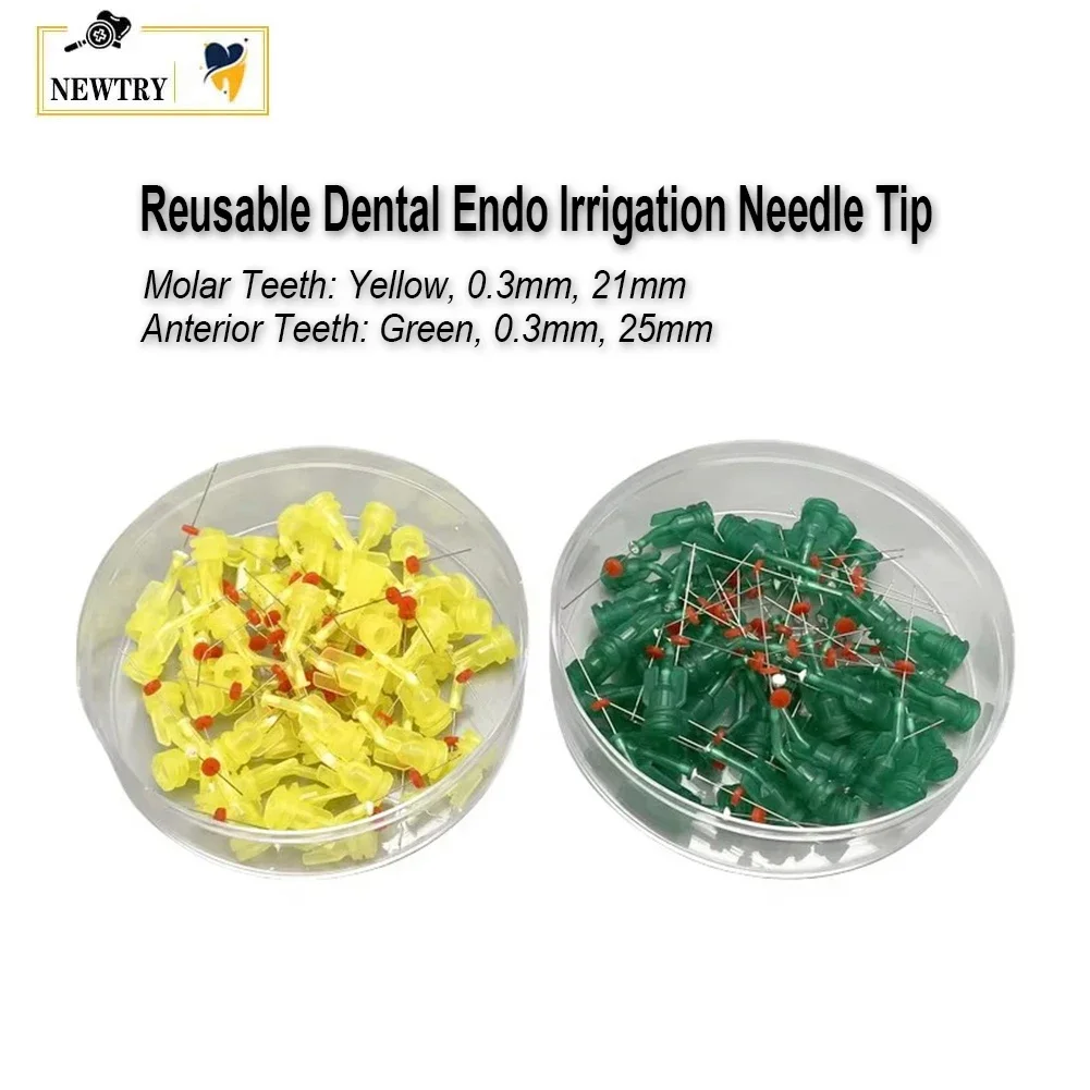 

10Pcs Reusable Dental Endo Irrigation Needle Tips 30G Molar Teeth 21mm Anterior Teeth 25mm Root Canal Syringe Tips Double Vent