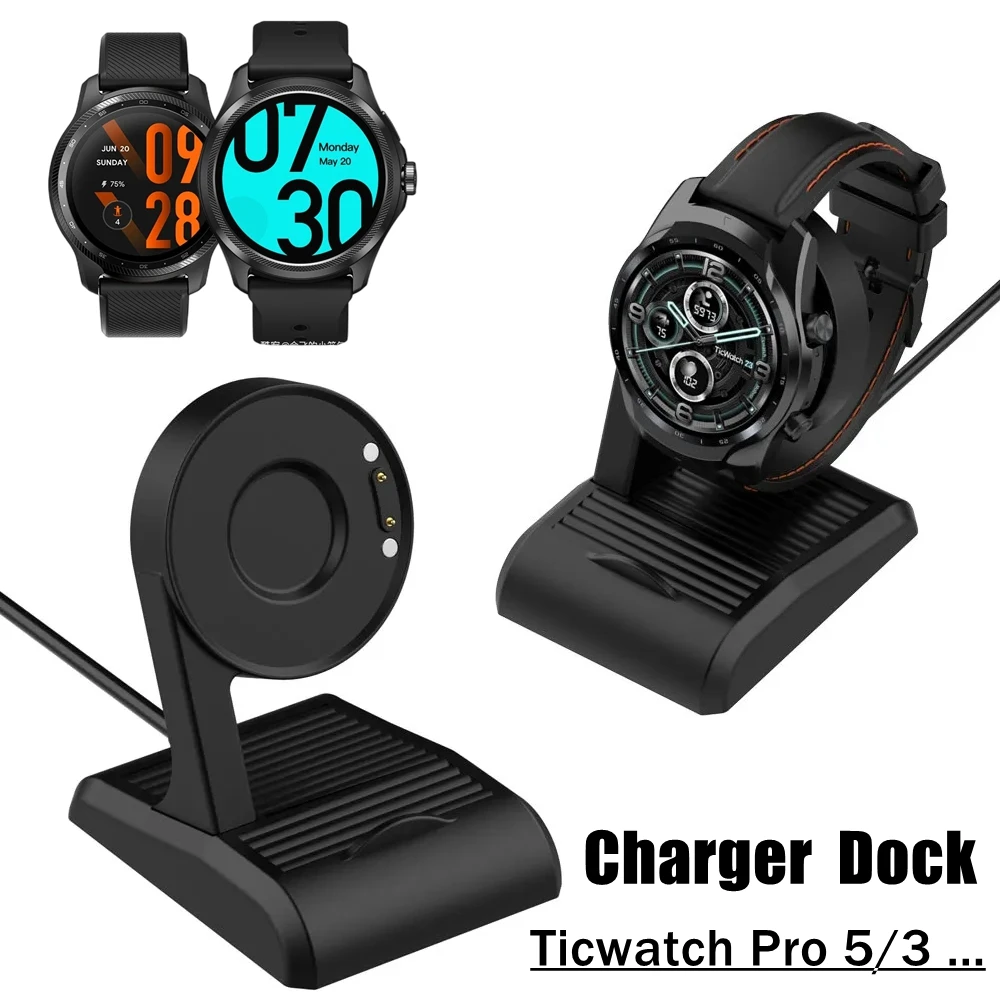 Magnetic Charging Dock For Ticwatch Pro 5 / 3 Ultra GPS / 3 Lite /E3 / Pro X Smart Watch PD USB Stand Charger Line