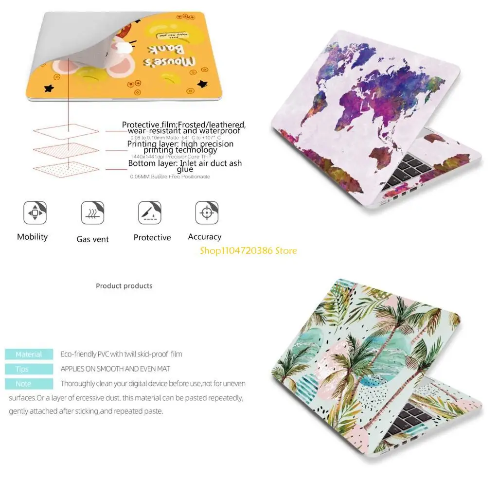 

K0EA Laptop Skin Sticker Decal, 15 inch Skin Cover Art Film Universal