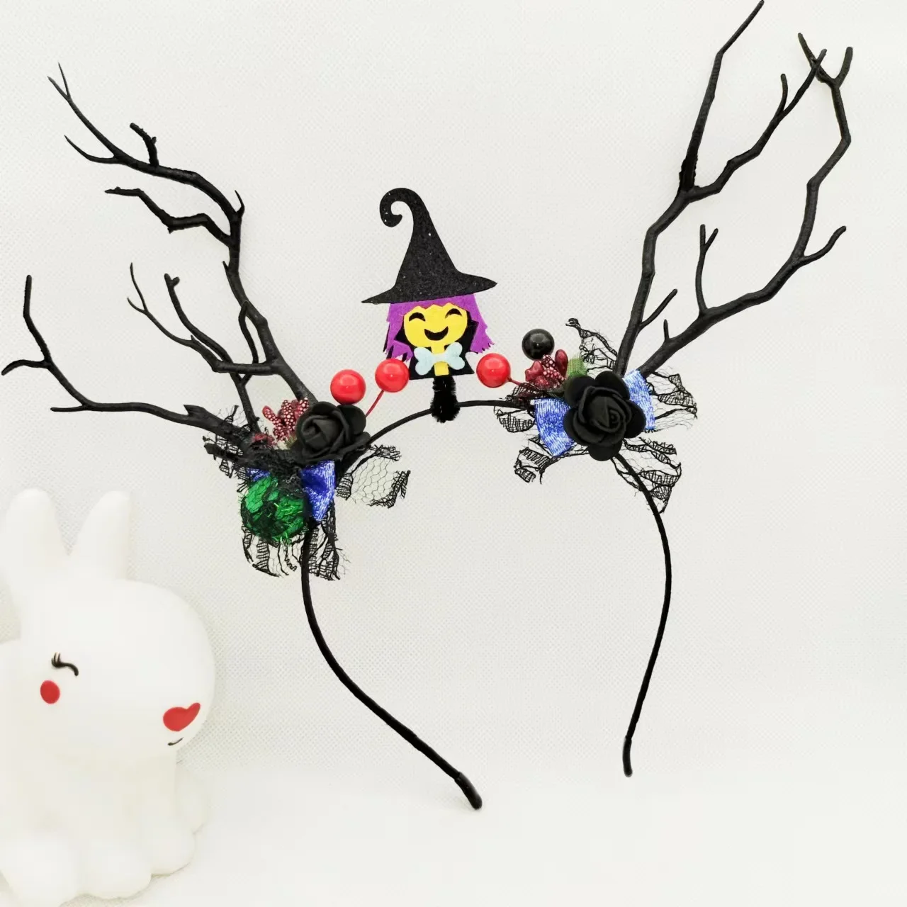 Christmas Glow Headband New Headband Halloween Elk Simulation Root Witch Headband