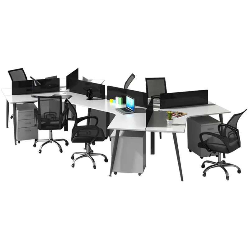 

6-person screen partition card space office furniture simple and modern staff desk and chair 3 staff desk and chair combination