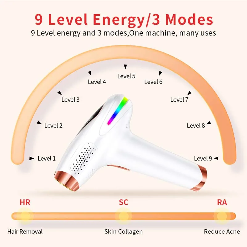 Portable Ice Cooling IPL Hair Removal Device 999999 Flashes Painless Permanent Epilator for Armpit Arm Bikini Body Home Use