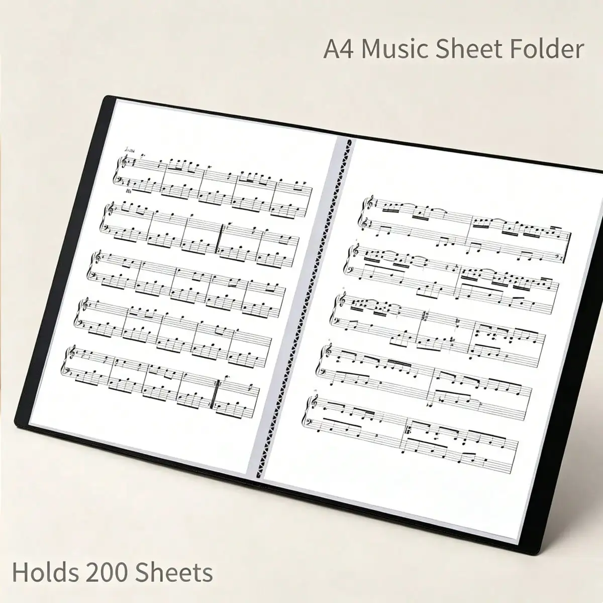 Vintage A4 Music Score Folders - Double-sided 40-page Transparent Anti-Glare Score Storage Organizer for Pianists and Musicians