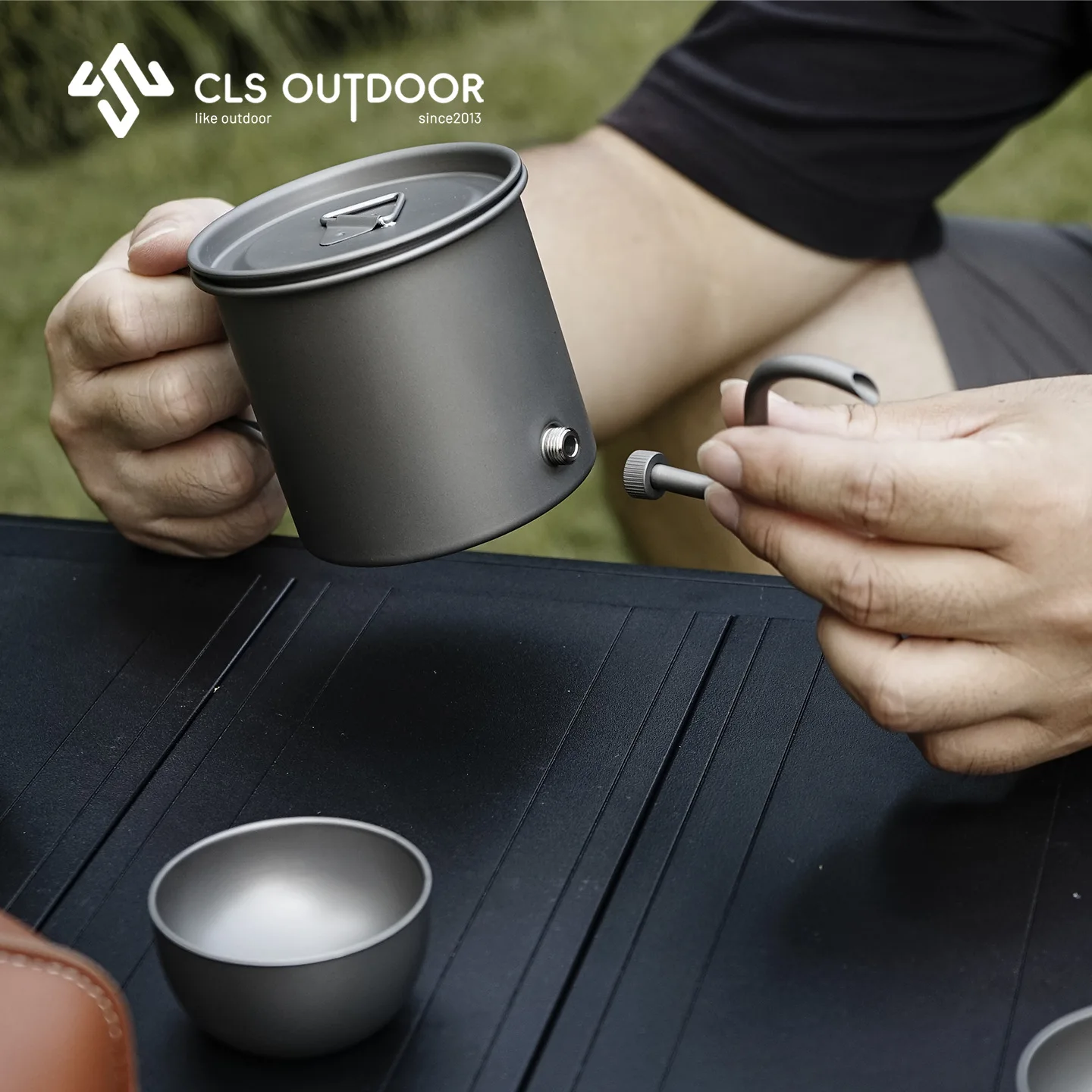 غلاية قهوة خارجية سعة 400 مل معقوفة مع ميزان حرارة ومقبض قابل للطي غلاية قهوة معقوفة